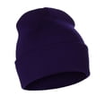 thumbnail image 1 of Classic Plain Cuffed Beanie Winter Knit Hat Skully Cap, Purple, 1 of 2