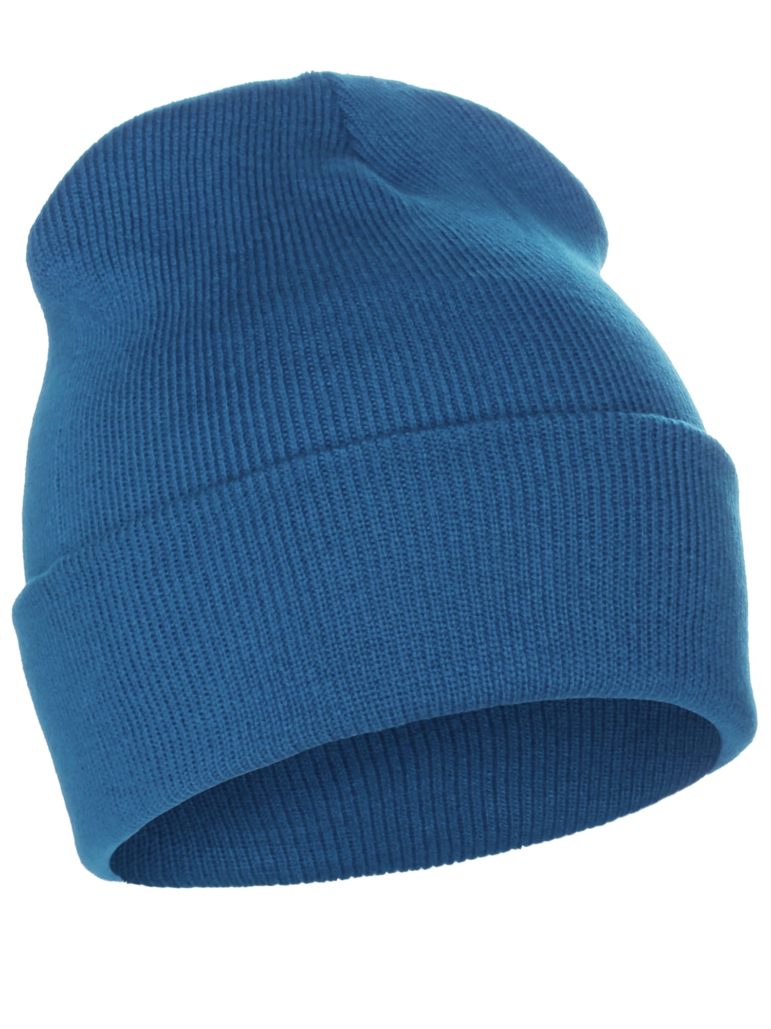 Classic Plain Cuffed Beanie Winter Knit Hat Skully Cap, Turquoise
