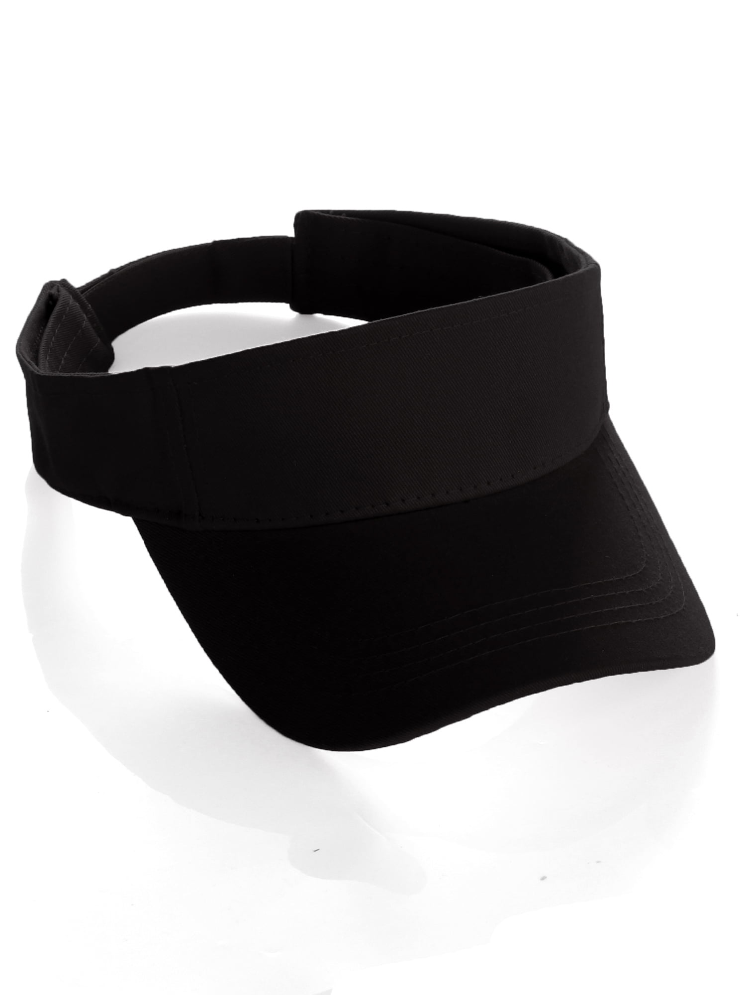 Classic Plain Unisex Sport Sun Hat Visor One Size Adjustable Tapeback Cap,  Adult Men Women, Black 