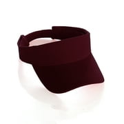I&W HATGEAR Classic Plain Unisex Sport Sun Visor Once Size Adjustable Tapeback Cap, Adult Men Women, Burgundy