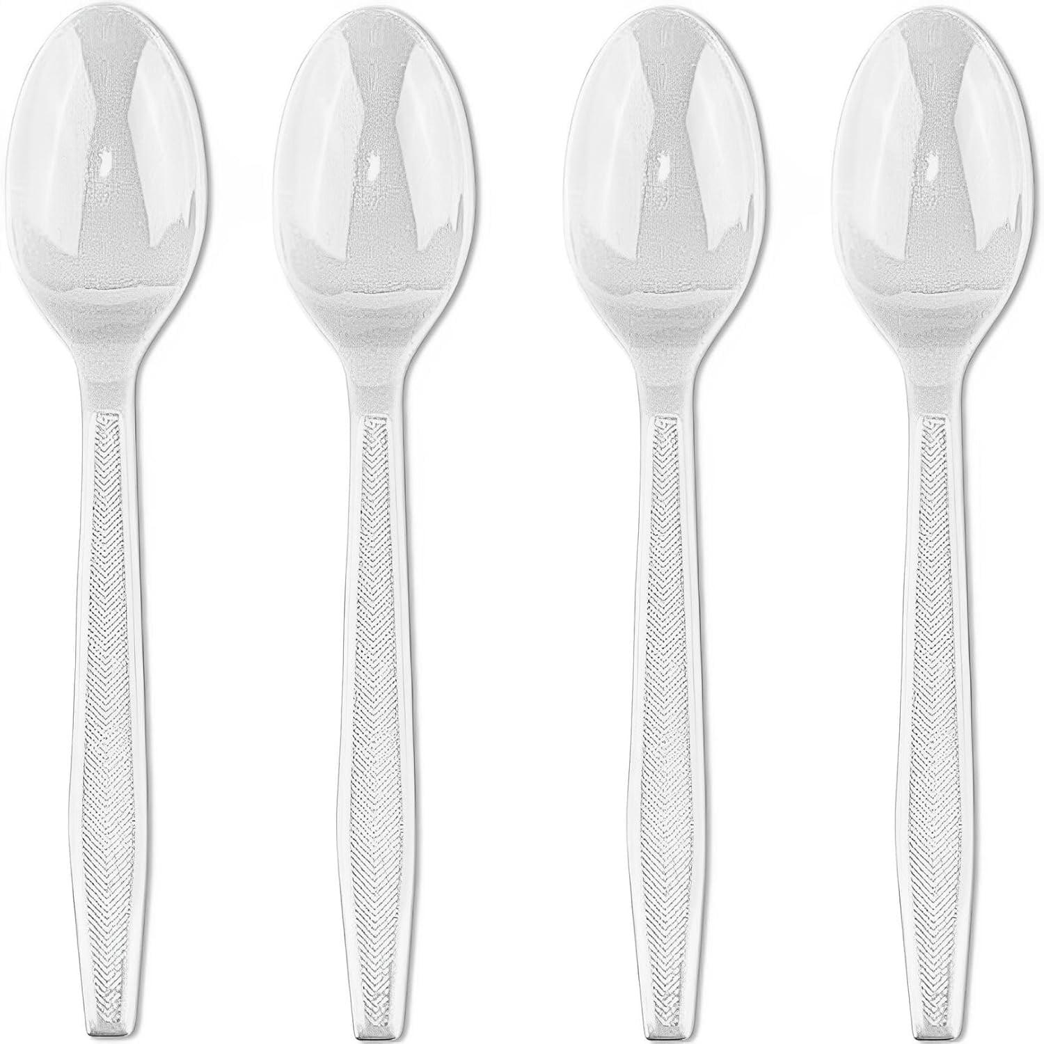 Party Essentials Heavy Duty Plastic Teaspoons, 5.75" Clear - Case Of 1,000 (100 Per Bag) For Catering & Events
