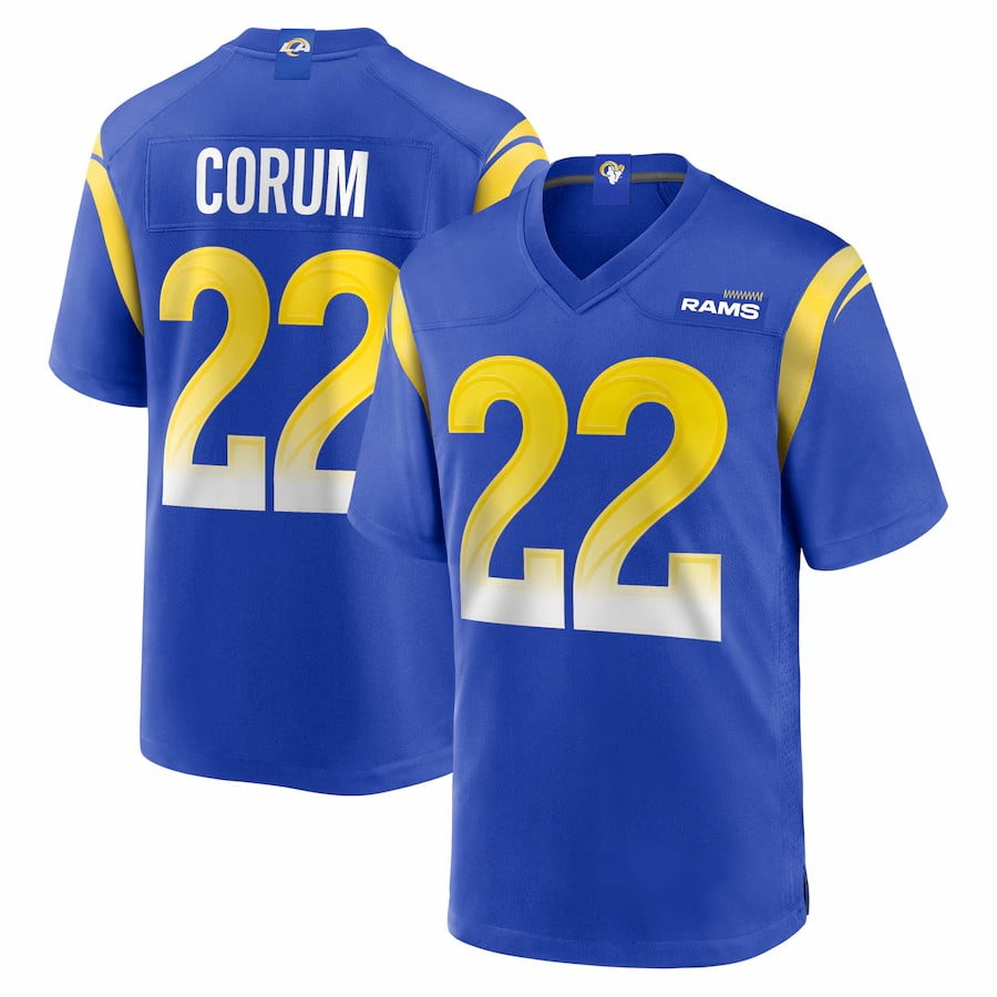 Classic Players Rams Blake Corum#22 Jersey Football Team Logo Match Day ...