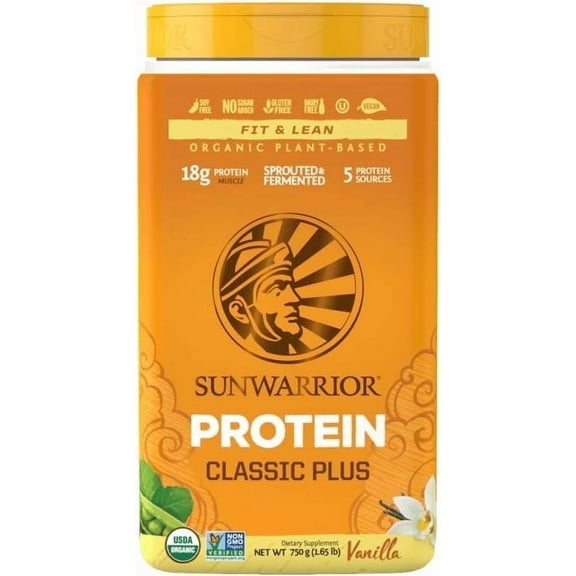 Sunwarrior Classic Plus Protein Vanilla Organic Vegan Protein Powder with BCAA 750g