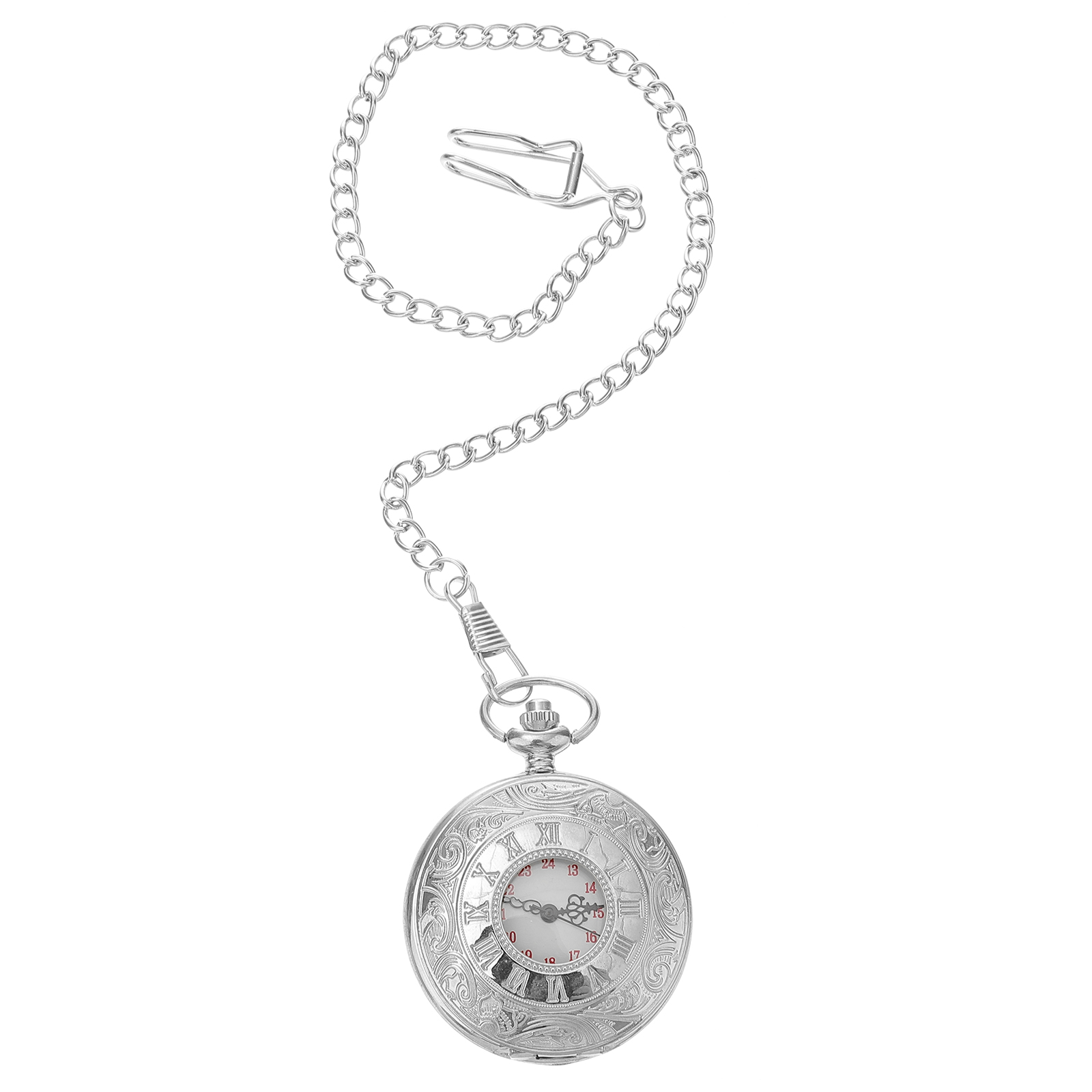 Classic Pocket Watch Roman Numerals Scale Hanging Watch Chain Belt