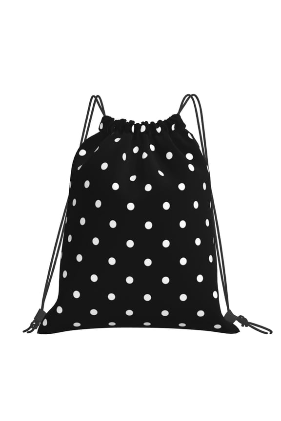 Classic Polka Dot Pattern Art Large Drawstring Backpack Casual Cinch Sack Bag Backpack for Sports Hiking Travel Gym
