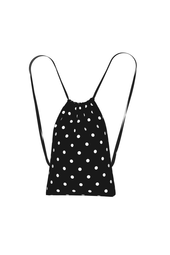 Classic Polka Dot Pattern Art Packable Drawstring Backpack, Lightweight Foldable Cinch Storage Bag for Gym Travel Shopping