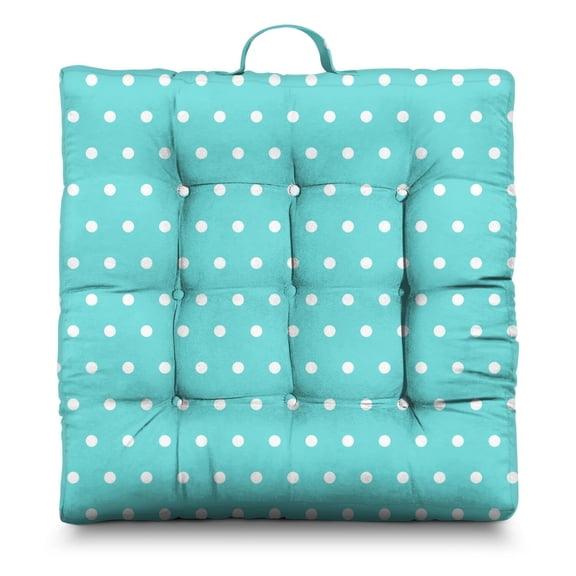 Classic Polka Dot Pillow&nbsp;– 22x22 Inch Square Seat Cushion, Dutch Velvet, Bold Red & White Dots (Retro Diner Aesthetic for Fun Home Accents)