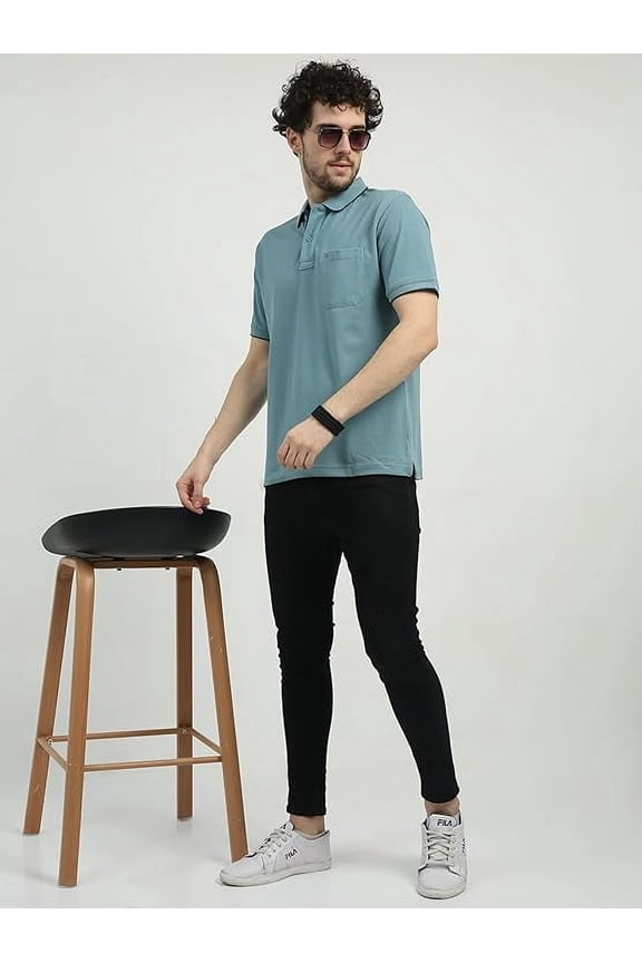 C&C SIGNATURE Men's Polo Neck Half Sleeve Authentic Fit Cotton T Shirt