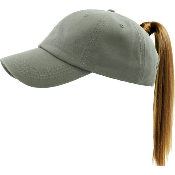 Classic Ponytail Messy High Bun Adjustable Washed Cotton Baseball Cap