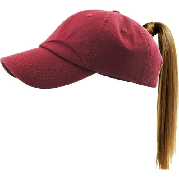 Classic Ponytail Messy High Bun Adjustable Washed Cotton Baseball Cap