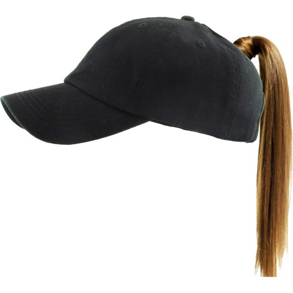 Classic Ponytail Messy High Bun Adjustable Washed Cotton Baseball Cap