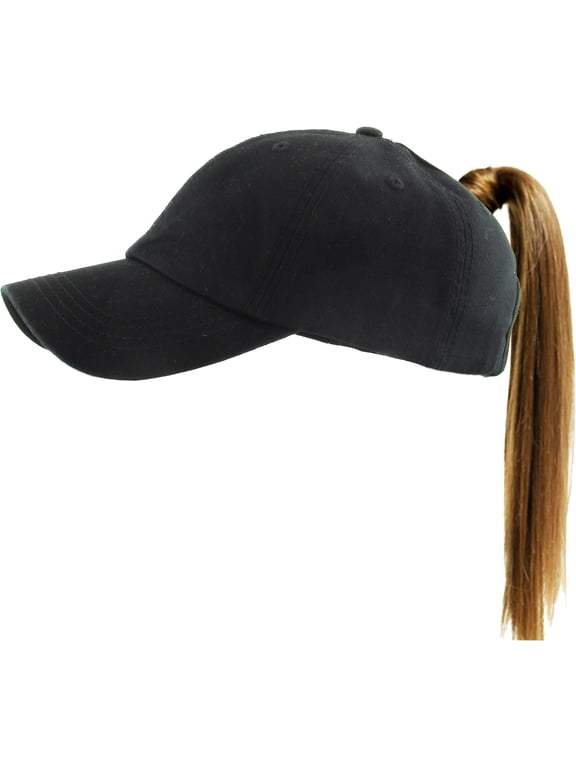 Classic Ponytail Messy High Bun Adjustable Washed Cotton Baseball Cap