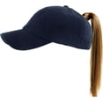 thumbnail image 1 of Classic Ponytail Messy High Bun Adjustable Washed Cotton Baseball Cap, 1 of 1