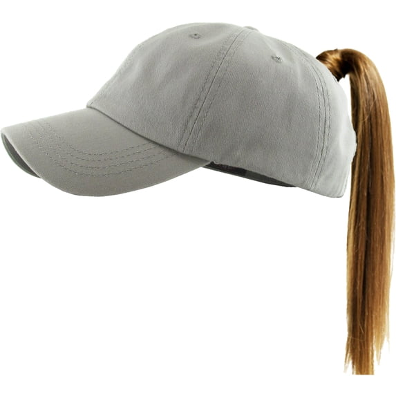 Classic Ponytail Messy High Bun Adjustable Washed Cotton Baseball Cap