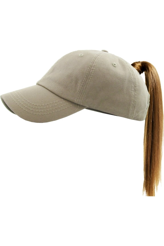 Classic Ponytail Messy High Bun Adjustable Washed Cotton Baseball Cap