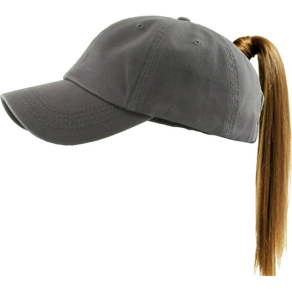 Classic Ponytail Messy High Bun Adjustable Washed Cotton Baseball Cap