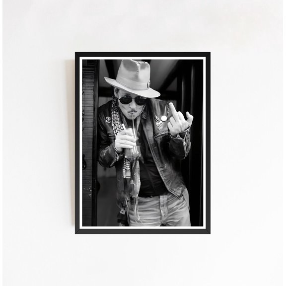 Classic Pop Icon Studio Portrait Monochromatic Studio Photography Art Version Theta, Unframed Poster