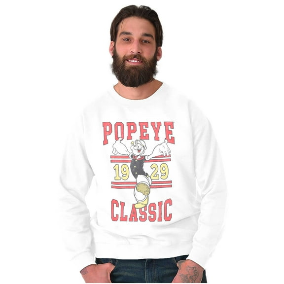 Classic Popeye Vintage Varsity Sweatshirt for Men or Women Brisco Brands S