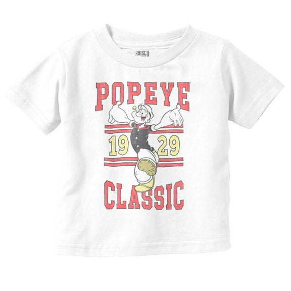 Classic Popeye Vintage Varsity Toddler Boy Girl T Shirt Infant Toddler Brisco Brands 6M