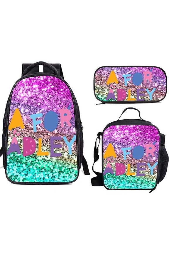 Classic Popular New AFOR ADLEY 3D Print 3pcs/Set Bags Laptop Daypack Backpack Lunch bag Pencil Case