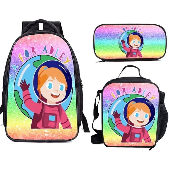 Classic Popular New AFOR ADLEY 3D Print 3pcs/Set Bags Laptop Daypack Backpack Lunch bag Pencil Case