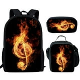Classic Popular New Music Notes 3D Print 3pcs/Set Student Bags Laptop ...