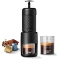 thumbnail image 1 of Classic Portable Espresso Maker, 2 IN 1 Travel Coffee Maker Compatible Ground Coffee & NS Original Pods, Espresso Machine with Stainless Steel Chamber for Travel Camping, Manually Operated, 1 of 8
