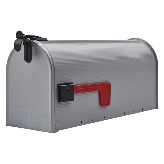 Classic Post Mount Mailbox 20.28" Galvanized Steel Rust-Resistant Outdoor Home Mail Delivery