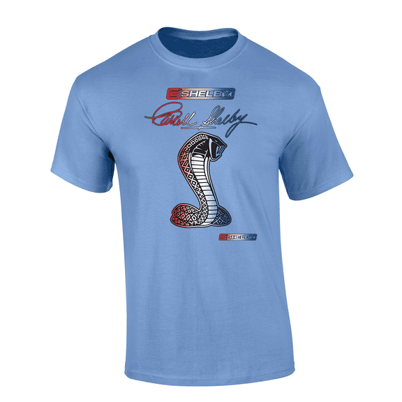 Classic Power and Timeless Elegance: Shelby Cobra Snake Signature Automotive Short Sleeve Adult Graphic T-Shirt-Carolina-xl
