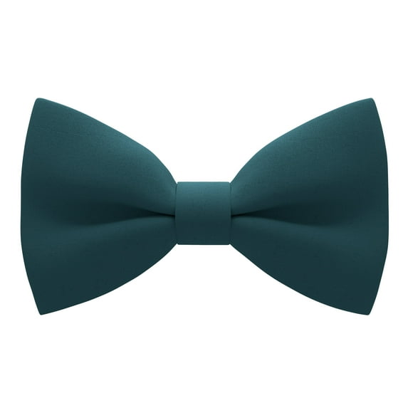 Classic Pre-Tied Soft Crape Bow Tie for Wedding Formal Events Solid Tuxedo, by Bow Tie House (Small, Dark Green)