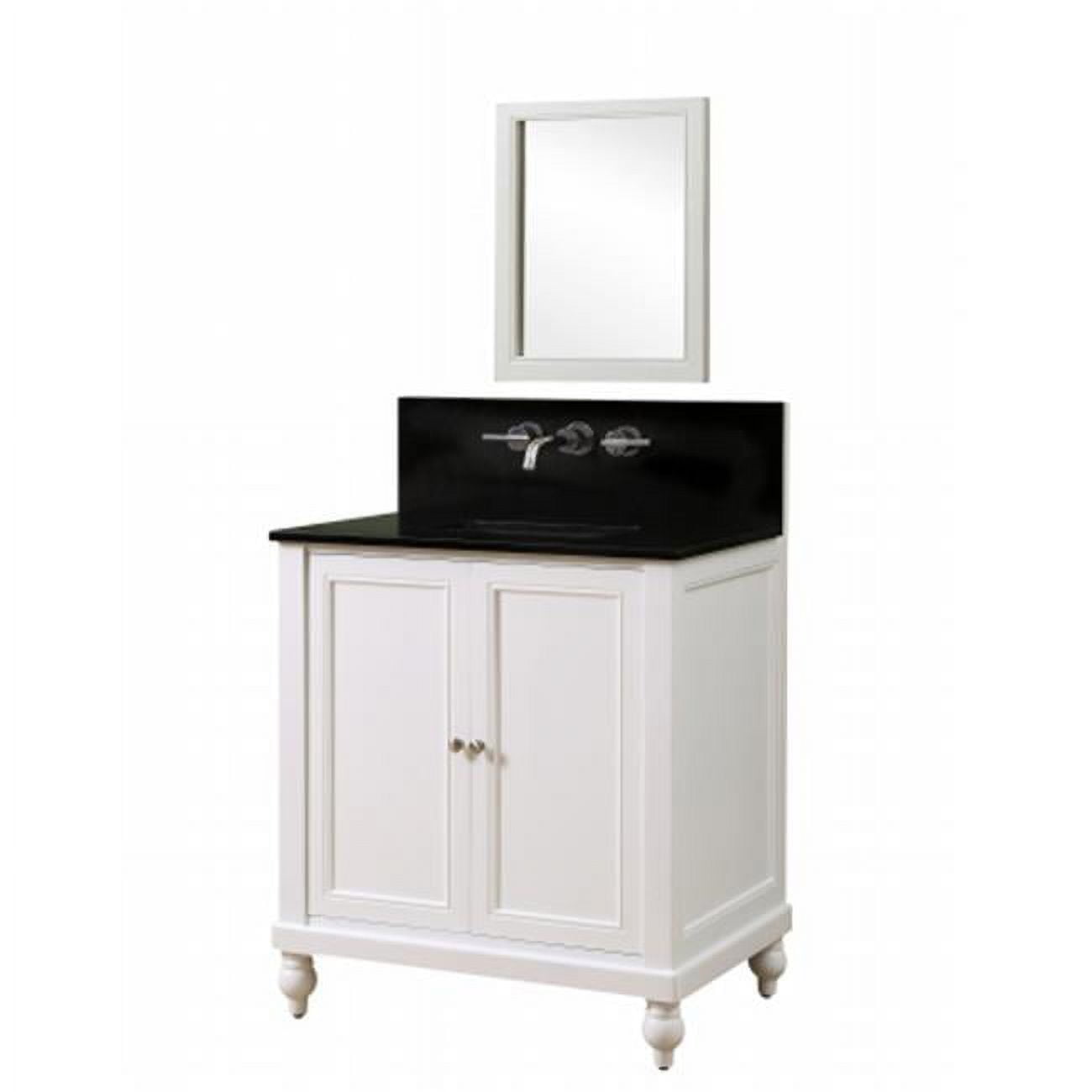 Classic Premium 32 in. Pearl White Vanity with Black Granite Top