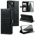 thumbnail image 1 of Classic Premium PU Leather Flip Case for iPhone 14 Plus, Wallet Case with Card Slots & Cash Pocket Kickstand Wrist Strap Full Body Protection Folio Case Cover for iPhone 14 Plus, Black, 1 of 7