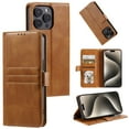thumbnail image 1 of Classic Premium PU Leather Flip Case for iPhone 14 Pro, Wallet Case with Card Slots & Cash Pocket Kickstand Wrist Strap Full Body Protection Folio Case Cover for iPhone 14 Pro, Brown, 1 of 8