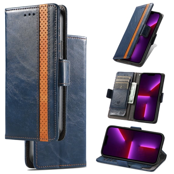 Classic Premium PU Leather Wallet Case for Motorola Moto G Power 5G 2024, Magnetic Closure Kickstand Card Slots Full Body Protection Flip Phone Cover for Motorola Moto G Power 5G 2024, Darkblue