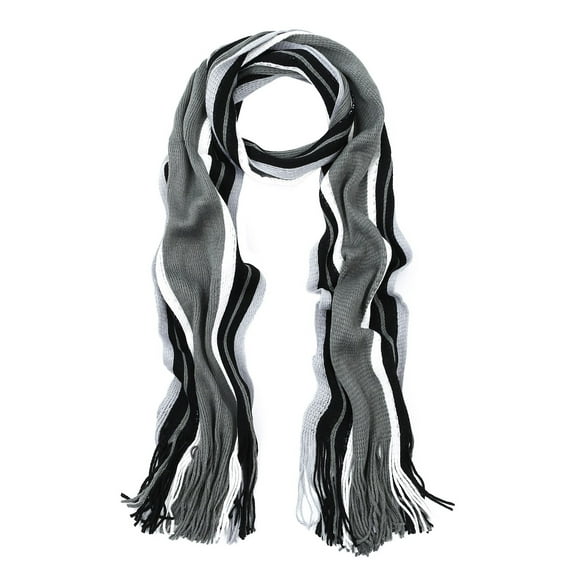 Classic Premium Unisex Striped Winter Knit Fringe Scarf