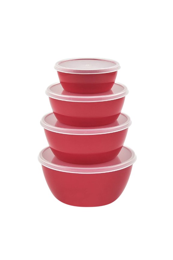 Classic Prep Bowls with Lids,Plastic Prep Bowls with Lids for Kitchen Preparing,Serving and Storing, Stackable Fresh Bowl with Lids,Easy-to-Use Bowl with Lid for Freshness