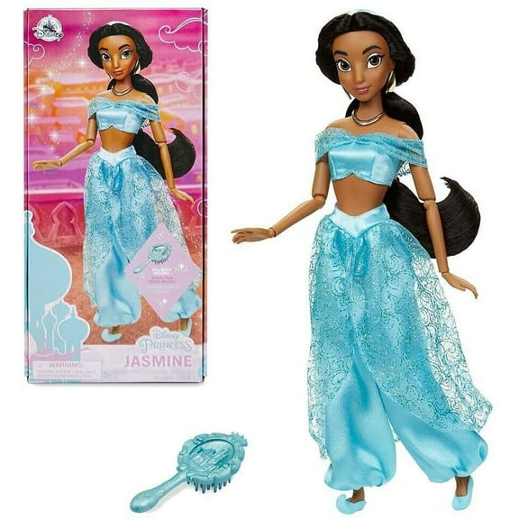 Classic Princess Jasmine 12 Doll & Brush Hairbrush Figure Holiday Gift Aladdin New