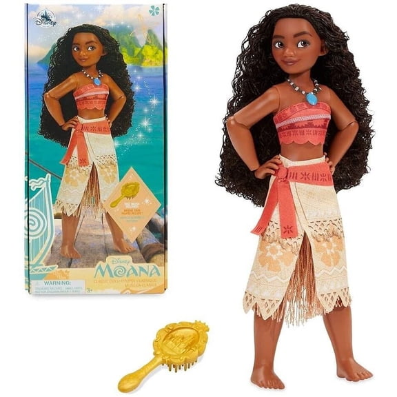 Classic Princess Moana 11.5” Doll & Brush Hairbrush Figure Holiday Gift