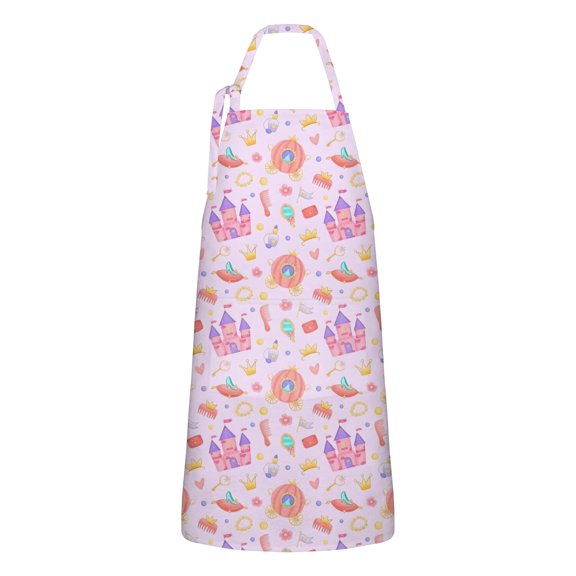 Classic Princess Pattern Apron-Garden Aprons for Women with Pockets-Cotton Linen Waterproof Kitchen Cooking Gardening Aprons Adjustable for Kitchen,Cooking,BBQ and Salon 33x27 Inch