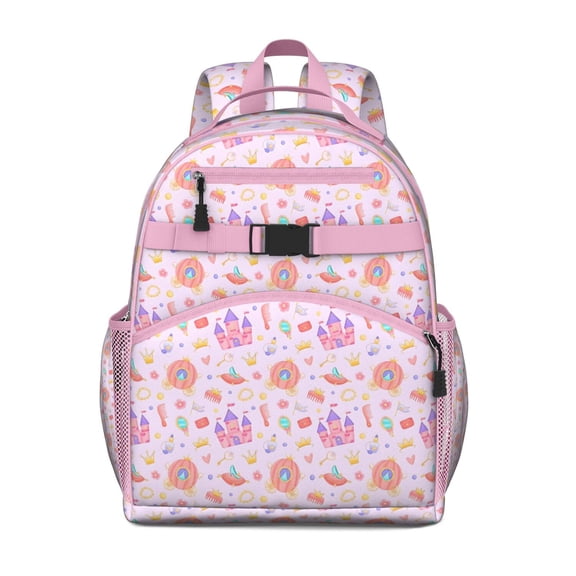 Classic Princess Pattern Backpack for School,Cute School Bag,Schoolbag with Adjustable Shoulder Straps & Padded Back,15.25"x11.5"x5.25"