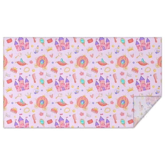 Classic Princess Pattern Rectangle Tablecloth 60"x102",Waterproof Polyester Rectangle Table Cloth, Wipeable Spillproof Polyester Tablecloth for Dining, Camping, Indoor and Outdoor