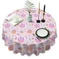 thumbnail image 1 of Classic Princess Pattern Round Tablecloth 60"x60",Wrinkle Wipeable Table Cloth for Kitchen Dining Room Picnic Patio Party, 1 of 6