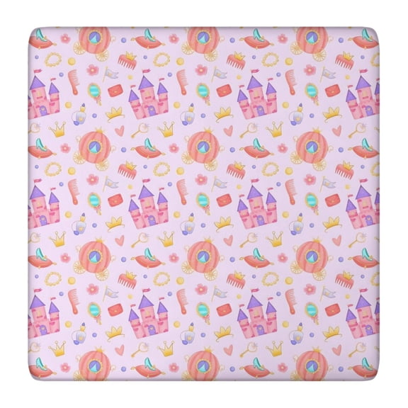 Classic Princess Pattern Square Fitted Tablecloth with Elastic Edge,Square Table Cover,Washable Elastic Table Cover for Home Kitchen Party Decor 36"x36"