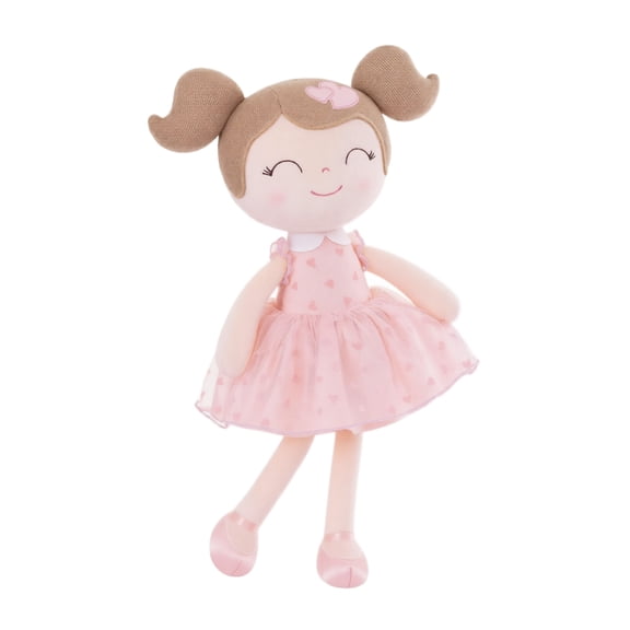 Classic Princess Tutu Doll Soft Plush Baby Doll for Girls with Purple Dress and Gift Bag First Baby Doll for Toddler Girls Birthday Present Baby Shower and Holiday Keepsake