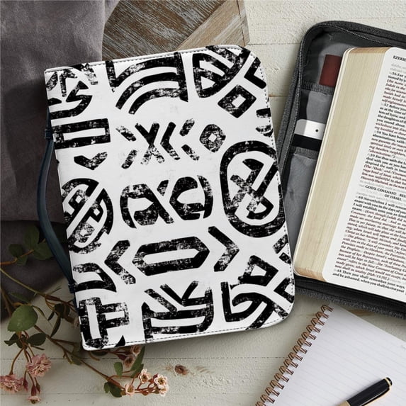Classic Print Bible Bag for Women Zipper Handle Handbags Bible Leather Hymns Custom Men Bible Cover Case Carrying Bible Storage Bags