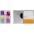 thumbnail image 1 of Set of 2 Metal-Plated 100s Ultra Compact Cigarette Case With Insert (Square Dimensions Print), 1 of 2