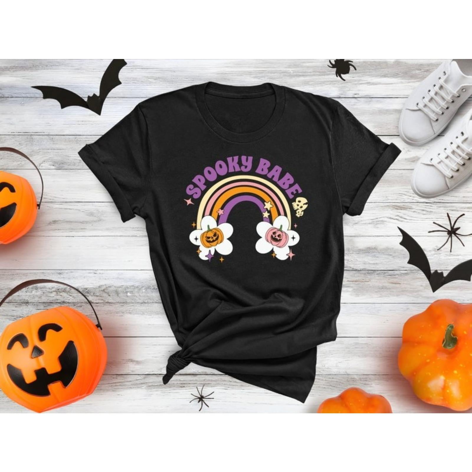 Pumpkin Letter Print Crew Neck T Shirt