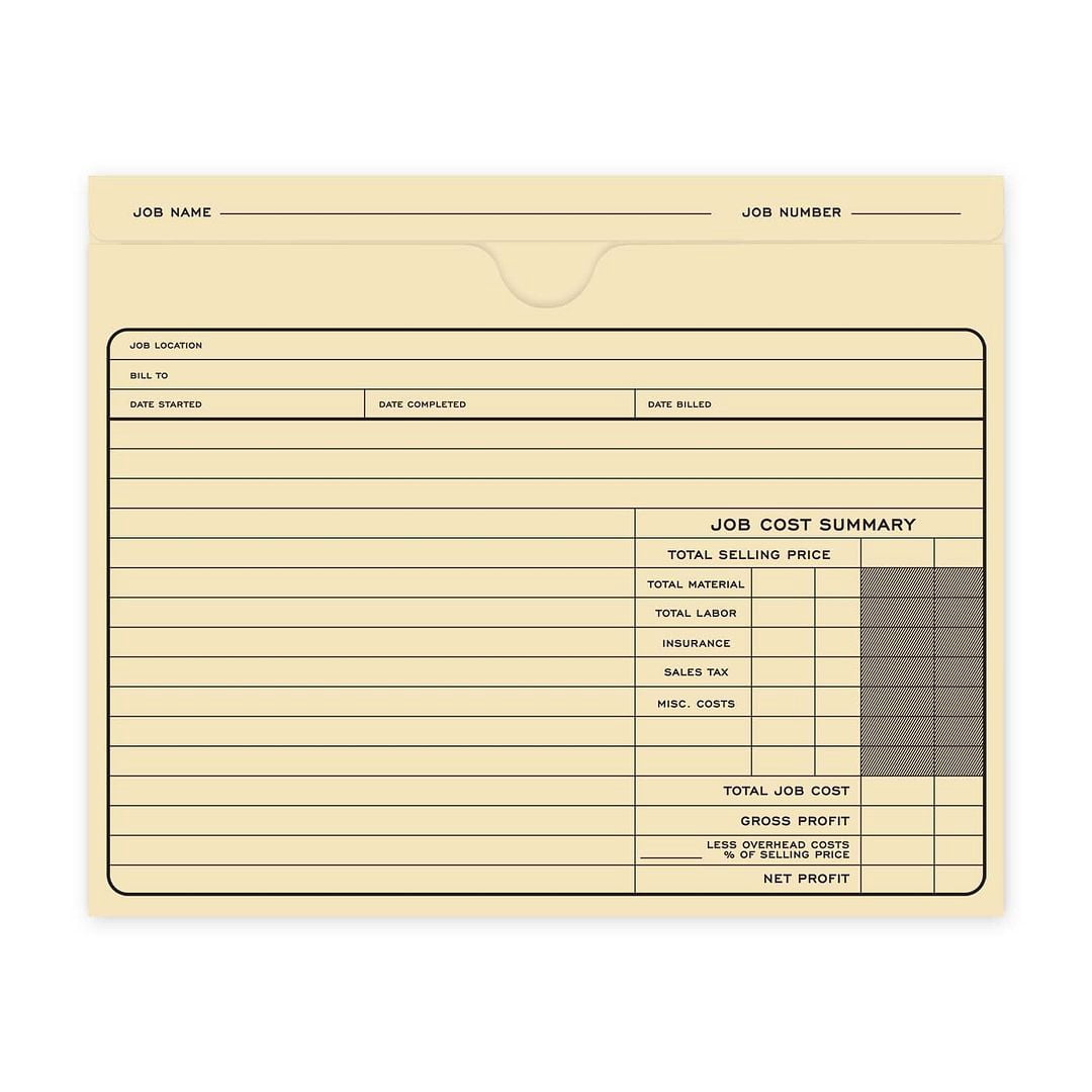 Classic Professional Manila File Folder / 50 Preprinted Job Folders ...