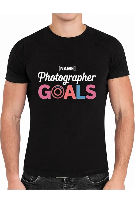 Classic Professional T-Shirt with Name Occupation Trend Career People - Photographer Goals Black
