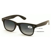 Classic Progressive Bifocal Reading SunGlasses - No Line or Bubble Reader - Clear on Top Black +2.00